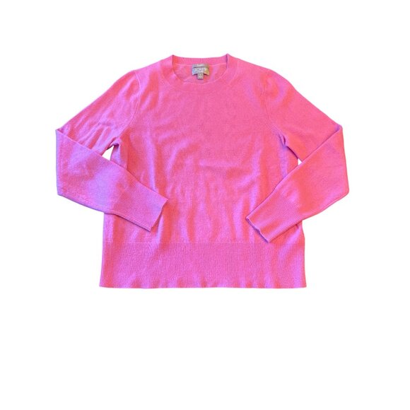 J.Crew Womens Cashmere Sweater Classic Fit Medium Pink Cozy Winter Soft - Picture 1 of 5
